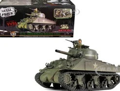 Sherman M4A3 75 Medium Tank U.S. Training vehicle C Company 10th Tank Battalion 5th Armored Division New York 1943 Engine Plus Series 1/32 Diecast Model Metal Proud MP-912131A