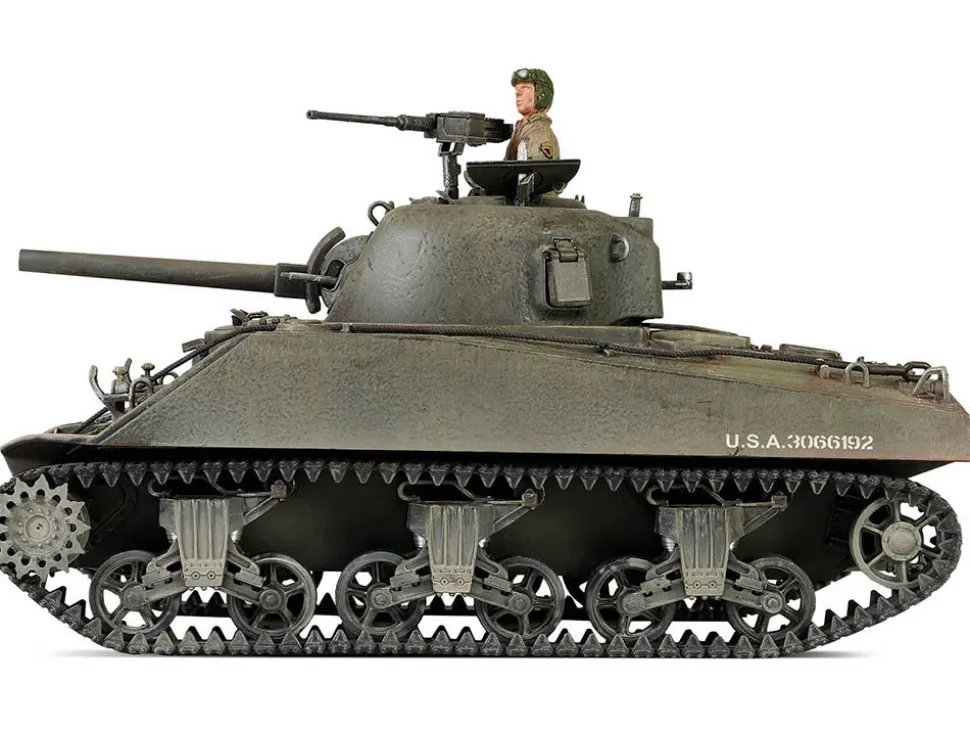 Sherman M4 75 Medium Tank U.S. 753th Tank Battalion Gustav Line Italy 1944 Engine Plus Series 1/32 Diecast Model Metal Proud MP-912101A