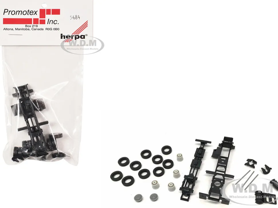Short Chassis Kit for Kenworth, Peterbilt, and GMC Cabs 1/87 (HO) Plastic Model by Promotex