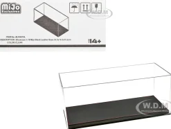 Showcase Acrylic Display Case with Black Synthetic Leather Base Mijo Exclusives 1/18 Scale Models MJ35015L