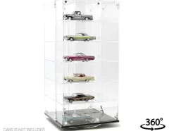 Showcase 24 Car Display Desktop Spinner with Cover Mijo Exclusives for 1/64 Scale Models MJ17032