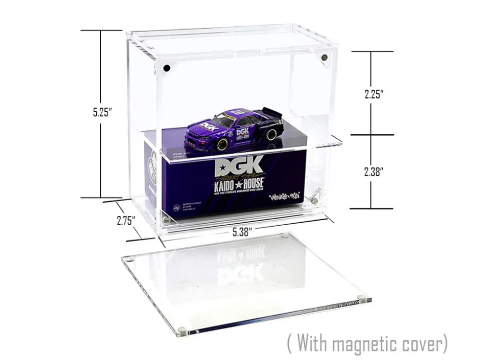 Showcase 2 Cars Desk Top Display Case with Cover "Mijo Exclusives" for 1/64 Scale Models