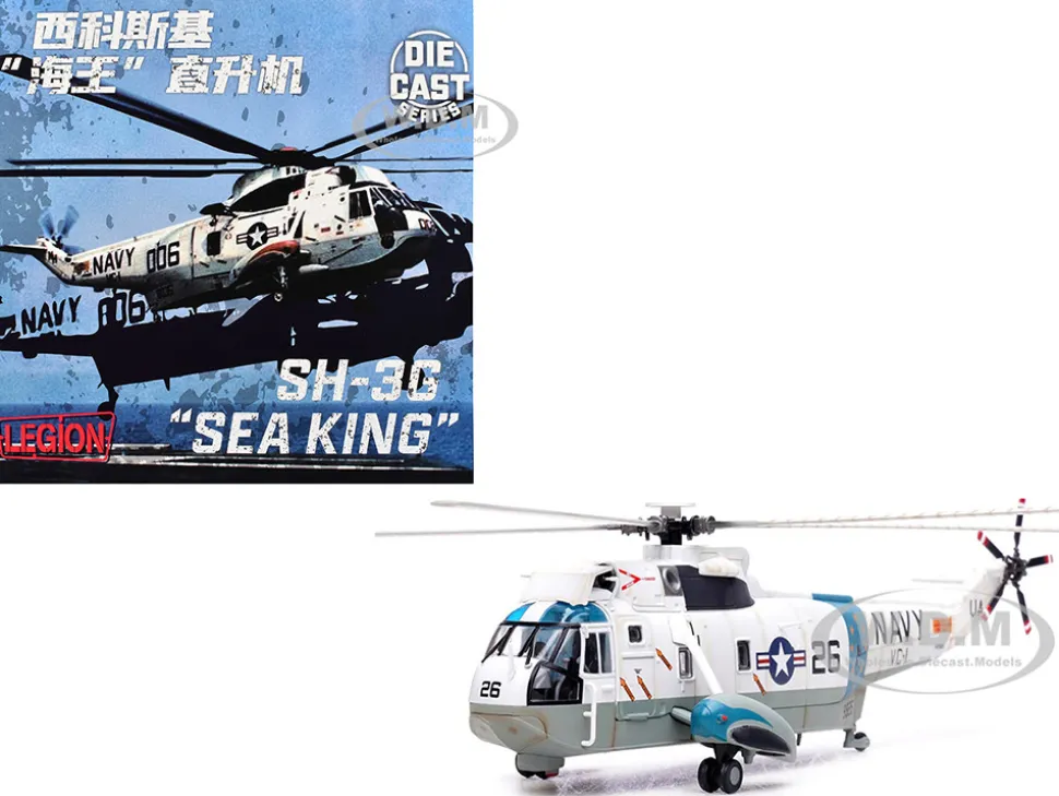 Sikorsky SH-3G Sea King Helicopter "149925/UA 26, Fleet Composite Squadron 1, Blue Alii, NAS Barbers Point, Hawaii" (1970s) United States Navy 1/72 Diecast Model by Legion