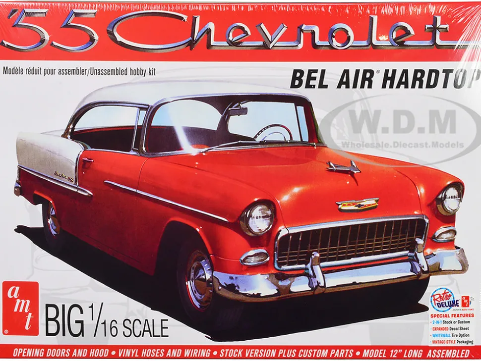Skill 3 Model Kit 1955 Chevrolet Bel Air Hardtop 1/16 Scale Model AMT AMT1452