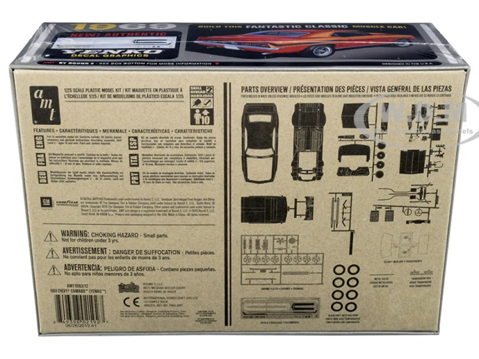Skill 2 Model Kit 1969 Chevrolet Camaro Yenko 1/25 Scale Model AMT AMT1093