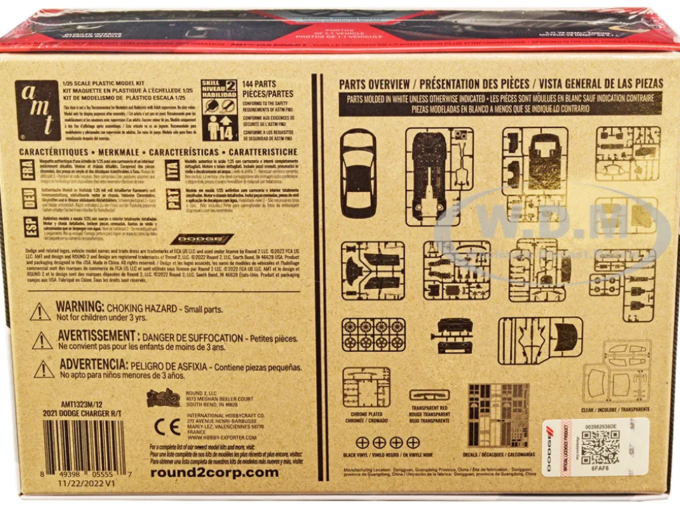 Skill 2 Model Kit 2021 Dodge Charger R/T 1/25 Scale Model AMT AMT1323M