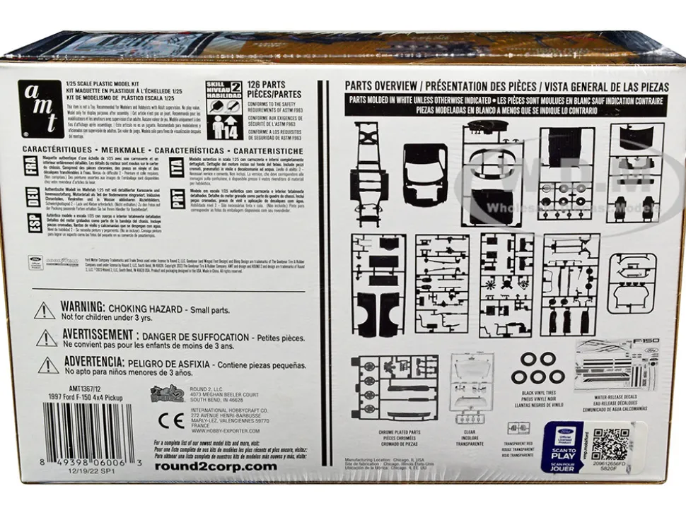 Skill 2 Model Kit 1997 Ford F-150 4X4 Pickup Truck 1/25 Scale Model AMT AMT1367