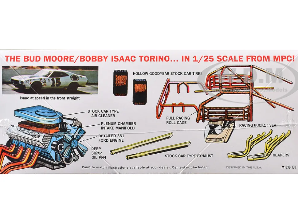 Skill 2 Model Kit 1972 Ford Torino Stock Car "Bobby Isaac" 1/25 Scale Model by MPC