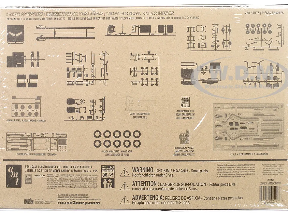 Skill 3 Model Kit Kenworth Aerodyne Cabover Truck Tractor 1/25 Scale Model by AMT