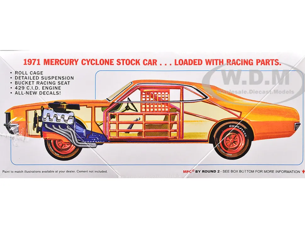 Skill 2 Model Kit 1971 Mercury Cyclone Stock Car 1/25 Scale Model by MPC