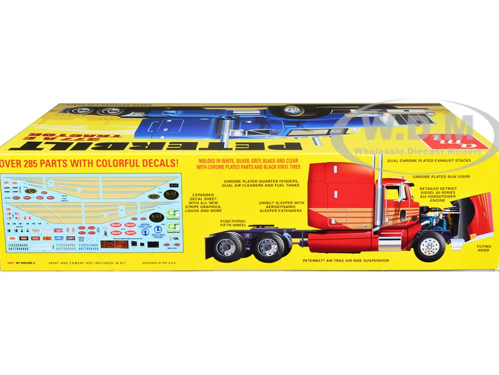 Skill 3 Model Kit Peterbilt 377 A E Truck Tractor 1/24 Scale Model AMT AMT1337