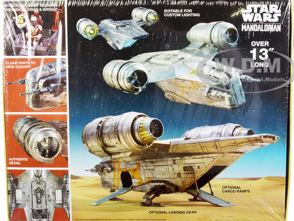 Skill 2 Model Kit Razor Crest Spaceship Star Wars: The Mandalorian 1/72 Scale Model AMT AMT1273