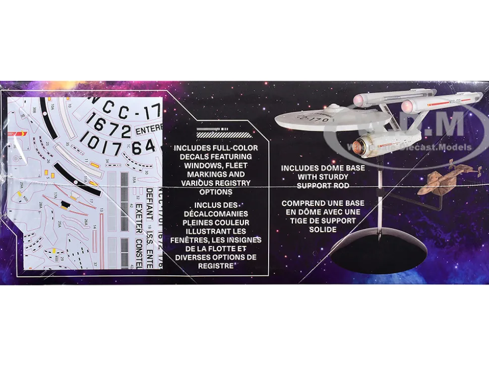 Skill 2 Model Kit U.S.S. Enterprise NCC-1701 Spaceship "Star Trek" (1966) TV Series 1/1000 Scale Model by Polar Lights