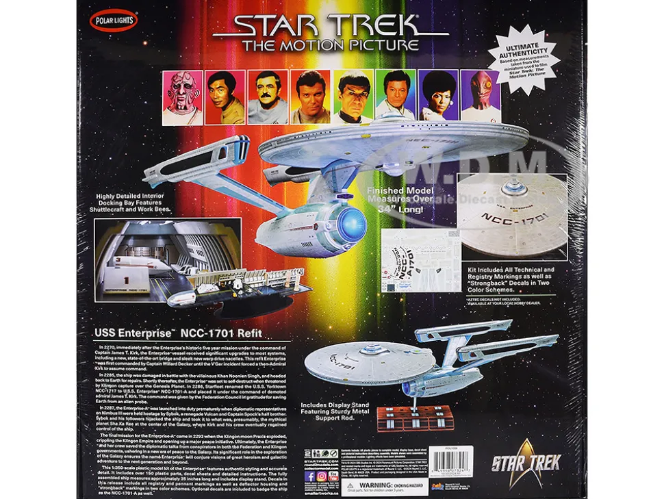 Skill 2 Model Kit U.S.S. Enterprise NCC-1701 Refit Spaceship "Star Trek: The Motion Picture" (1979) Movie 1/350 Scale Model by Polar Lights