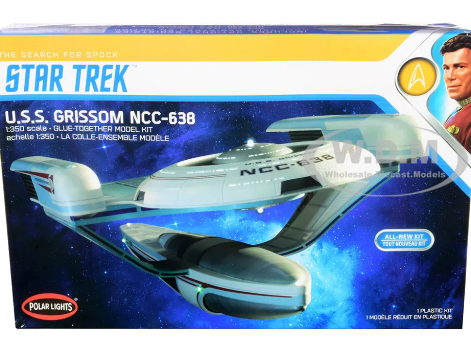 Skill 2 Model Kit U.S.S. Grissom NCC-638 Starship Star Trek III: The Search for Spock 1984 Movie 1/350 Scale Model Polar Lights POL991 M