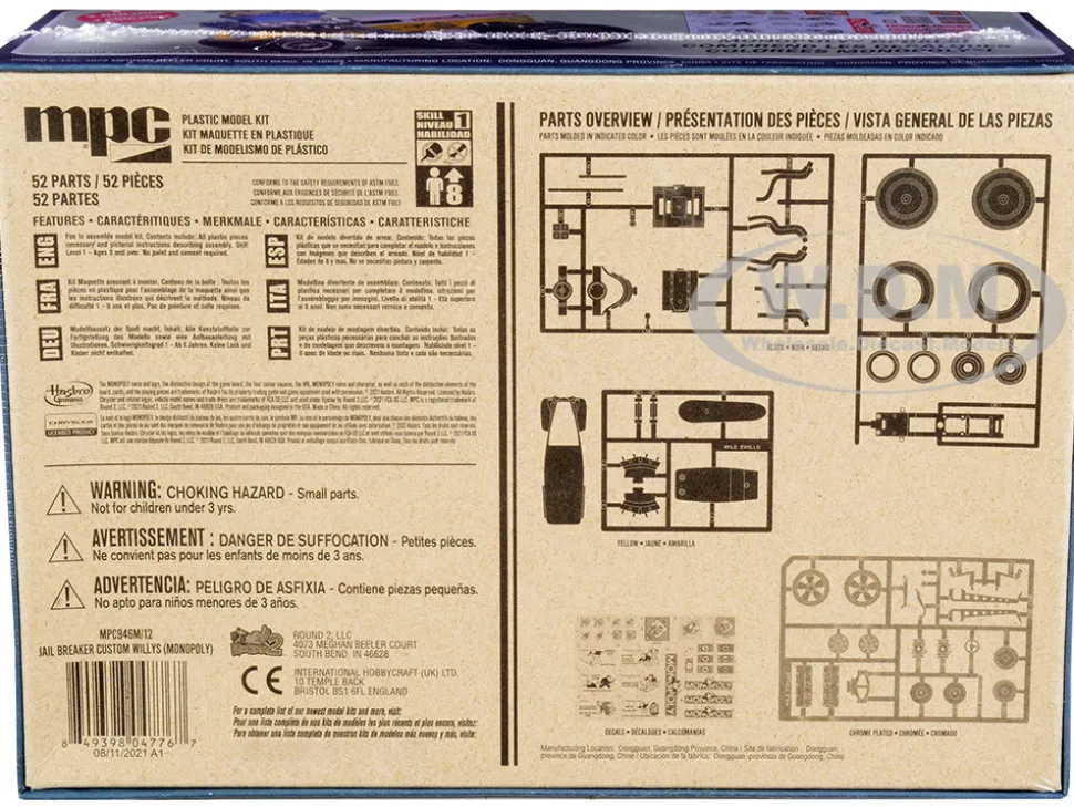 Skill 1 Snap Model Kit Custom Willys Panel Van Jail Breaker Monopoly 1/25 Scale Model MPC MPC946 M