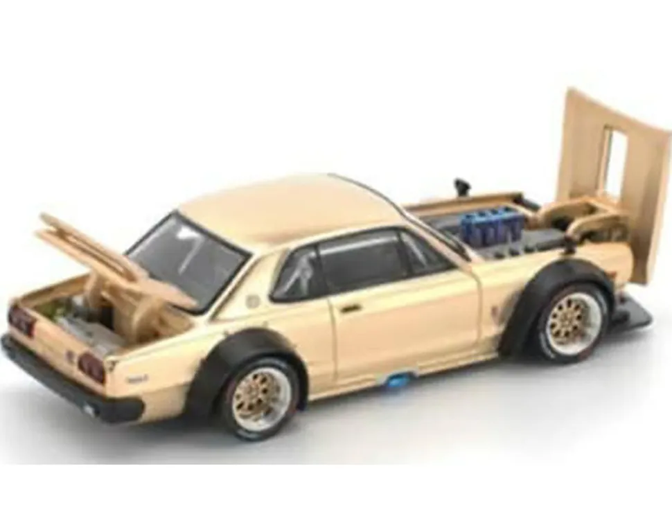 Skyline GT-R V8 Drift "Hakosuka" RHD (Right Hand Drive) Gold Metallic 1/64 Diecast Model Car by Pop Race