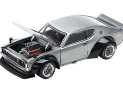 Skyline KPGC110 "Kenmeri" RHD (Right Hand Drive) Raw Metal "Enigma Exclusive Edition" 1/64 Diecast Model Car by Pop Race