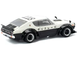 Skyline KPGC110 "Kenmeri" RHD (Right Hand Drive) "Japan National Police Agency Livery" Black and White 1/64 Diecast Model Car by Pop Race