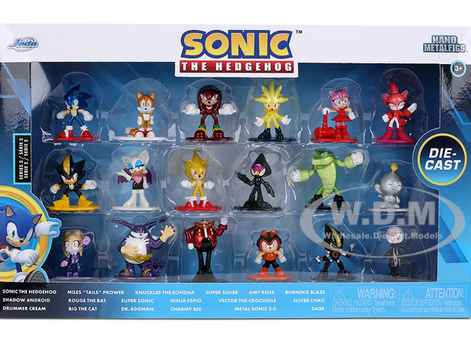 Sonic The Hedgehog Set of 18 Diecast Figures Wave 2 "Nano Metalfigs" Series Diecast Models by Jada