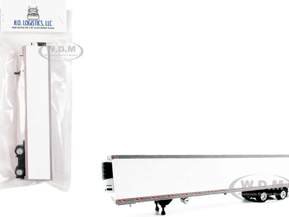 53' Spread Axle Refrigerated Trailer White 1/87 (HO) Plastic Model Car by HO Logistics
