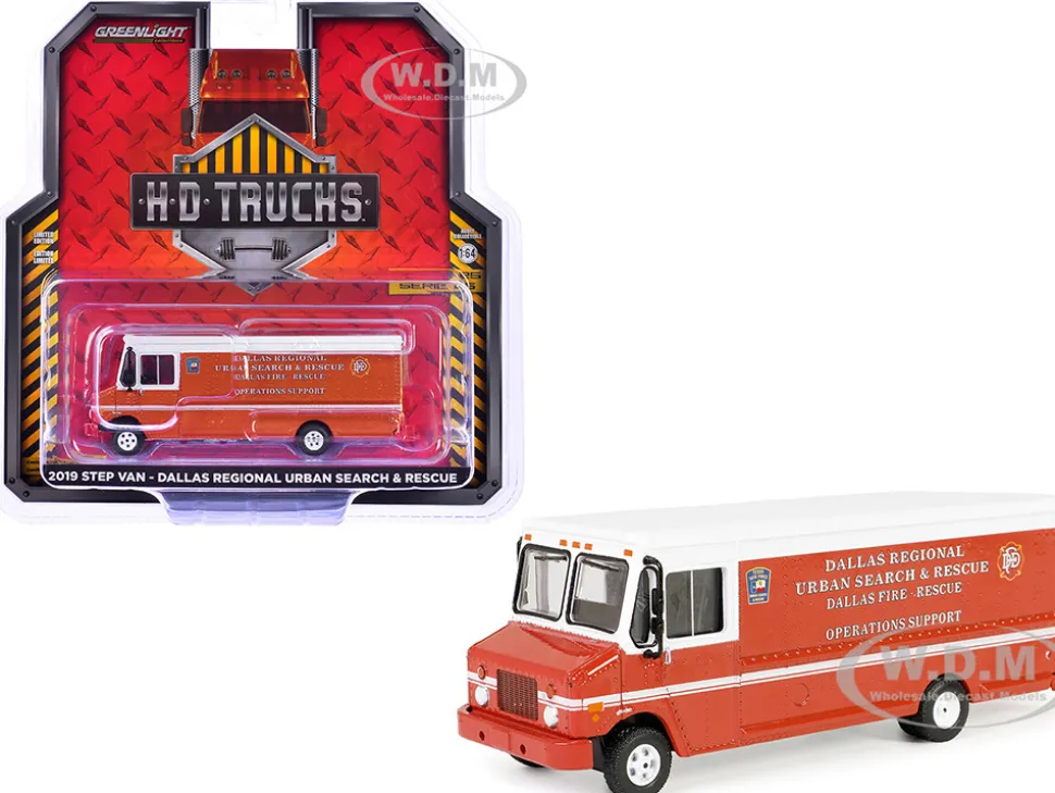 2019 Step Van "Dallas Regional Urban Search & Rescue - Dallas Fire Department, Texas" Red with White Top "H.D. Trucks" Series 25 1/64 Diecast Model Car by Greenlight