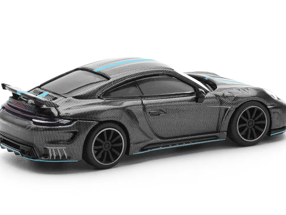 992 Stinger GTR Carbon Edition with Blue Stripe 1/64 Diecast Model Car by Pop Race