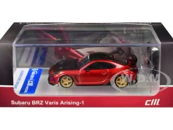 Subaru BRZ Varis Arising-1 RHD (Right Hand Drive) Red Metallic with Carbon Hood and Top and Extra Wheels 1/64 Diecast Model Car by CM Model