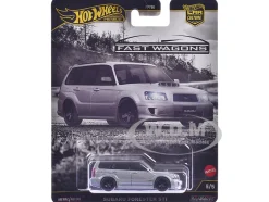 Subaru Forester STI Silver Metallic "Fast Wagons" Series Diecast Model Car by Hot Wheels