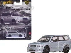 Subaru Forester STI Silver Metallic "Fast Wagons" Series Diecast Model Car by Hot Wheels