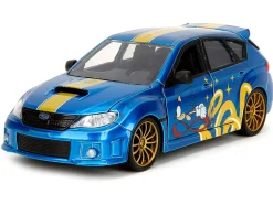 2012 Subaru Impreza WRX STI Blue Metallic with Graphics and Sonic The Hedgehog Diecast Figure