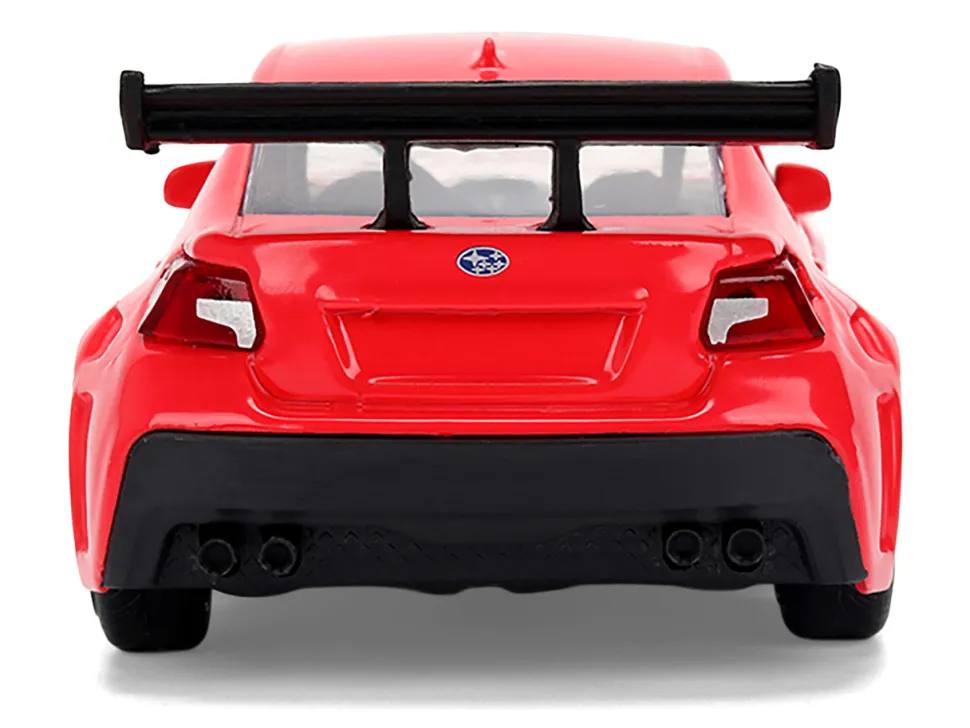 2016 Subaru WRX STI Red with "Knuckles" Graphics "Sonic the Hedgehog" (1991) Video Game "Hollywood Rides" Series 1/32 Diecast Model Car by Jada