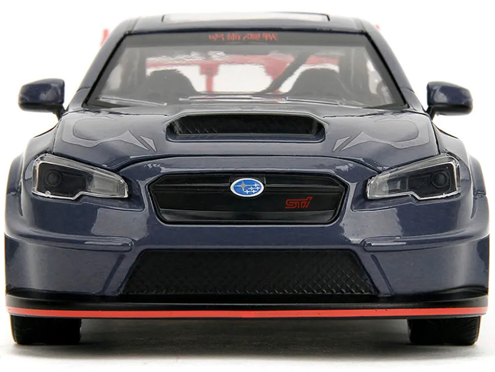 2016 Subaru WRX STI Widebody Dark Blue and Yuji Itadori Diecast Figure "Jujutsu Kaisen" (2020–2023) TV Series "Anime Hollywood Rides" Series 1/24 Diecast Model Car by Jada