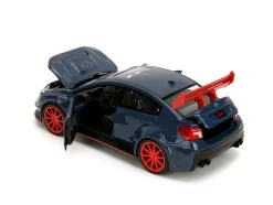 2016 Subaru WRX STI Widebody Dark Blue and Yuji Itadori Diecast Figure