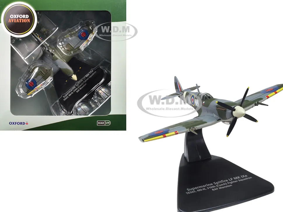 Supermarine Spitfire LF MK IXe Fighter Aircraft "TE565, 10th (Czech) Fighter Squadron, RAF Manston" Royal Air Force 1/72 Diecast Model Airplane by Oxford Diecast
