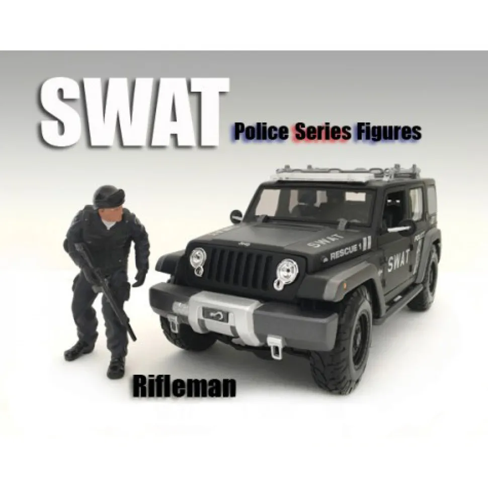 SWAT Team Rifleman Figure For 1:24 Scale Models American Diorama 77470