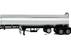 Tag-Axle Elliptical Tanker Trailer Silver 1/87 (HO) Plastic Model by Promotex