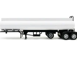 Tag-Axle Elliptical Tanker Trailer White 1/87 (HO) Plastic Model by Promotex
