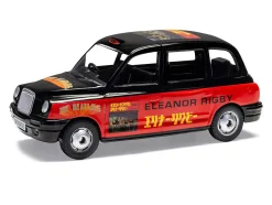 The Beatles London Taxi RHD (Right Hand Drive) "Eleanor Rigby - Yellow Submarine" Black and Red with Graphics Diecast Model Car by Corgi