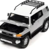 2007 Toyota FJ Cruiser Titanium Silver Metallic with White Top and Roofrack Classic Gold Collection Series Limited Edition 1/64 Diecast Model Car Johnny Lightning JLCG030-JLSP278A
