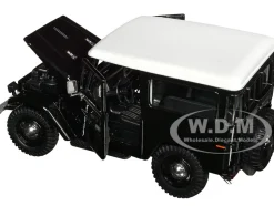 Toyota FJ40 Land Cruiser Black with White Top 1/24 Diecast Model Car Motormax 79323BK