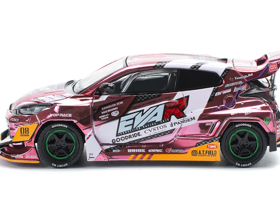 Toyota Goodride GR Yaris RHD (Right Hand Drive) "EVA RT Production Model-08" Pink Metallic with Graphics 1/64 Diecast Model Car by Pop Race