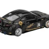 Toyota GR86 "LB-Nation - Liberty Walk" #24 Black with Carbon Hood and Gold Graphics Limited Edition 1/64 Diecast Model Car by Mini GT