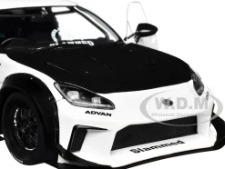 2024 Toyota GR86 LBWK Body Kit RHD (Right Hand Drive) Pearl White with Carbon Hood 1/18 Diecast Model Car by Solido