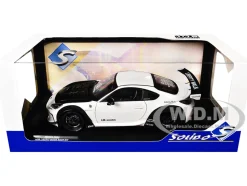 2024 Toyota GR86 LBWK Body Kit RHD (Right Hand Drive) Pearl White with Carbon Hood 1/18 Diecast Model Car by Solido