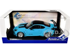 2024 Toyota GR86 LBWK Body Kit RHD (Right Hand Drive) Baby Blue with Black Top 1/18 Diecast Model Car by Solido