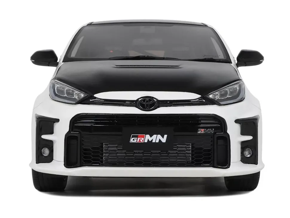 2022 Toyota GRMN Yaris RHD (Right Hand Drive) Platinum White Pearl with Black Hood and Top Limited Edition to 999 pieces Worldwide 1/18 Model Car by Otto Mobile