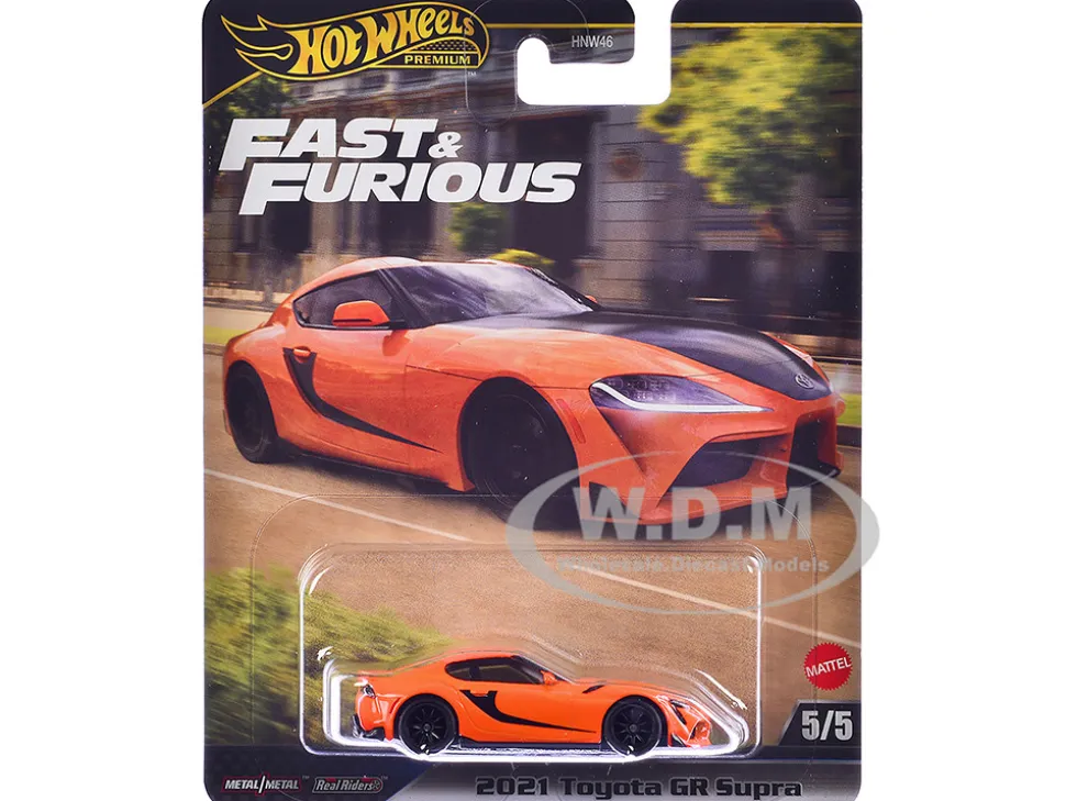 2021 Toyota GR Supra Orange and Black "F9" (2021) Movie "Fast & Furious" Series Diecast Model Car by Hot Wheels