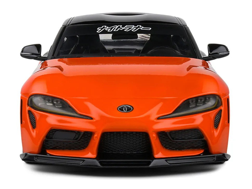 2024 Toyota GR Supra "StreetFighter" Orange and Black 1/18 Diecast Model Car by Solido