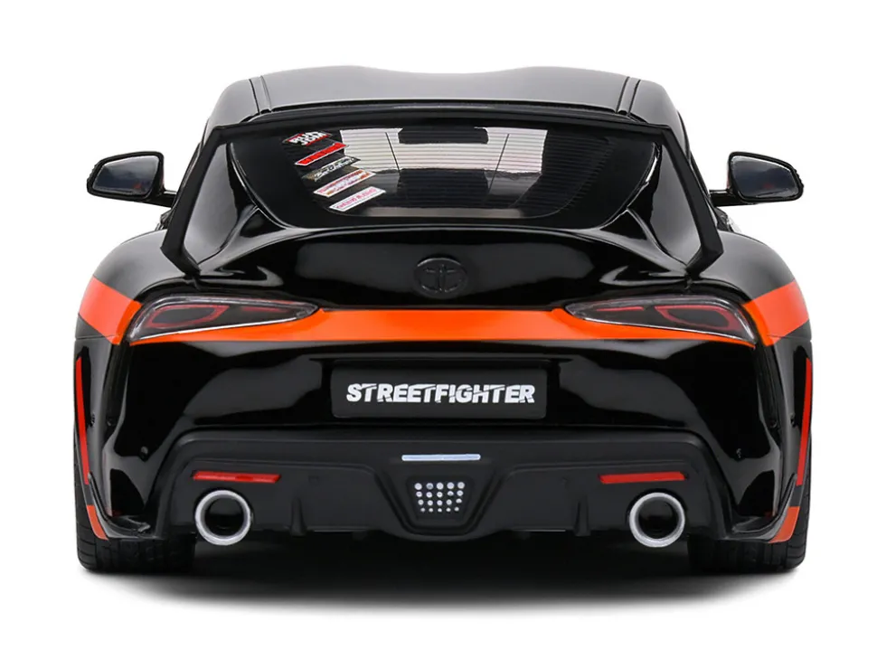 2024 Toyota GR Supra "StreetFighter" Orange and Black 1/18 Diecast Model Car by Solido